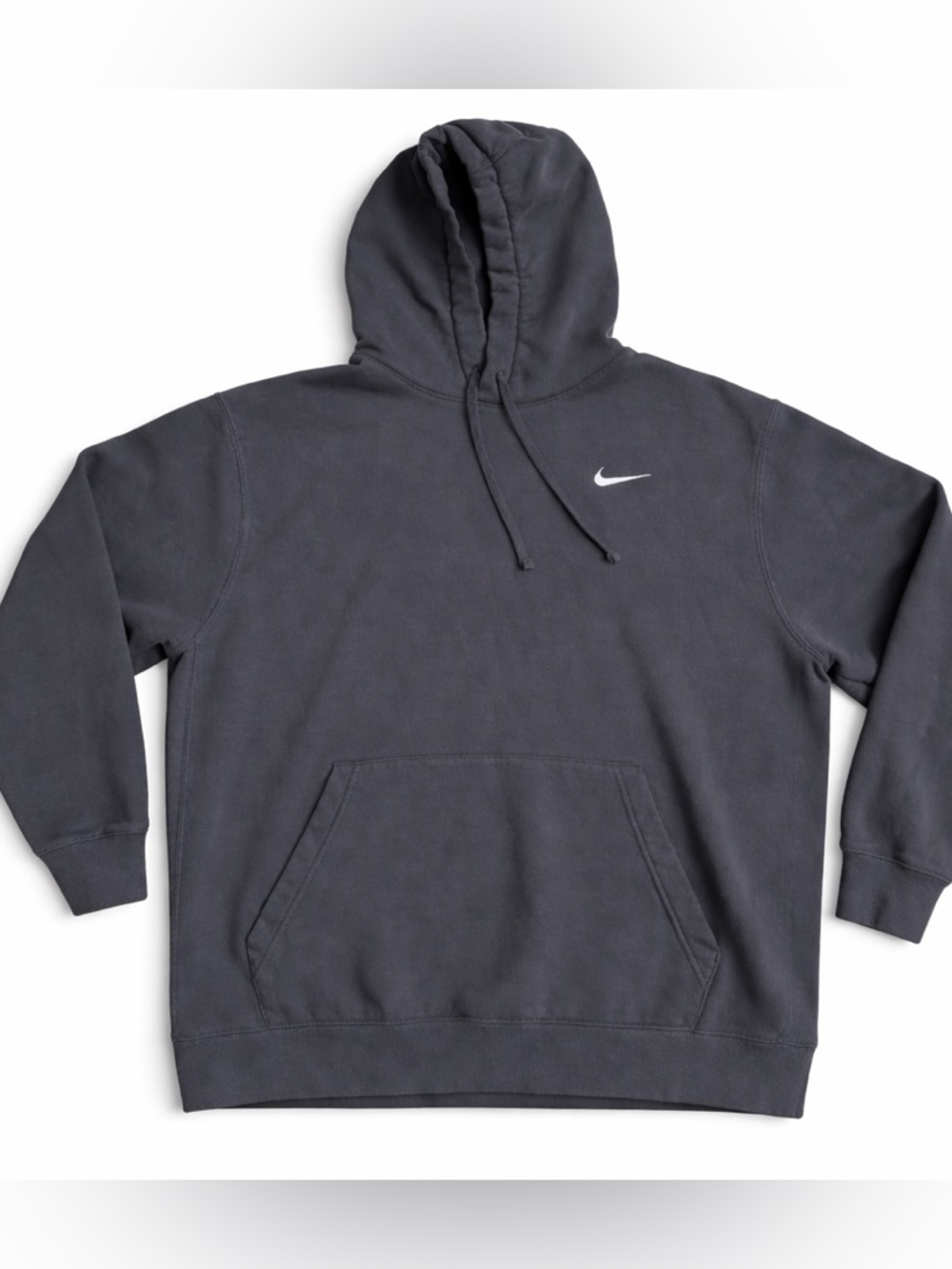 Nike Charcoal Gray Pullover Hoodie with White Swoosh XXL